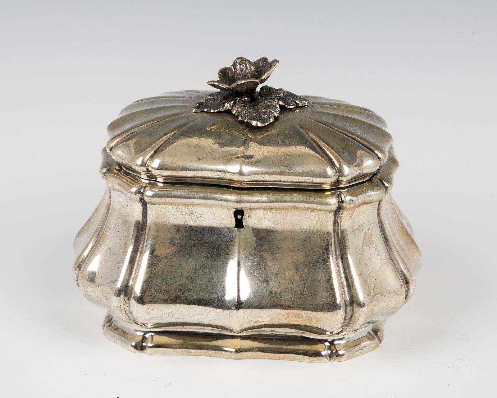 68. A LARGE SILVER ETROG BOX. Germany, 19th century. (1 of 1)