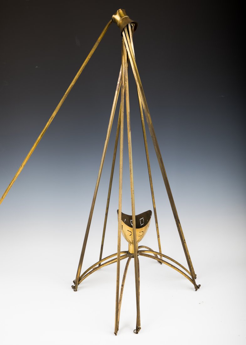 A BRASS NER TAMID HAND MADE BY LUDWIG WOLPERT FOR A: A BRASS NER TAMID HAND MADE BY LUDWIG WOLPERT FOR A STILLMAN'S MEMORIAL CHAPEL IN PHILADELPHIA, PENNSYLVANIA. In 1957, Ludwig Wolpert was commissioned by the Stillman family to create this lamp for th