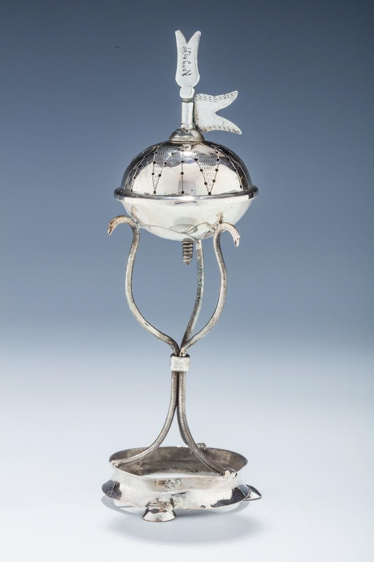 A SILVER SPICE CONTAINER. Poland, 19th century. On a (1 of 1)
