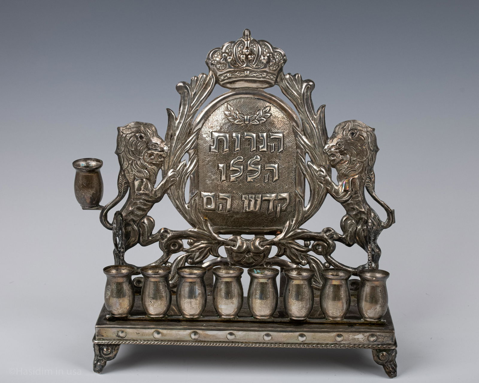 62. A STERLING SILVER HANUKKAH LAMP. Mexico, c. 1960. (1 of 1)