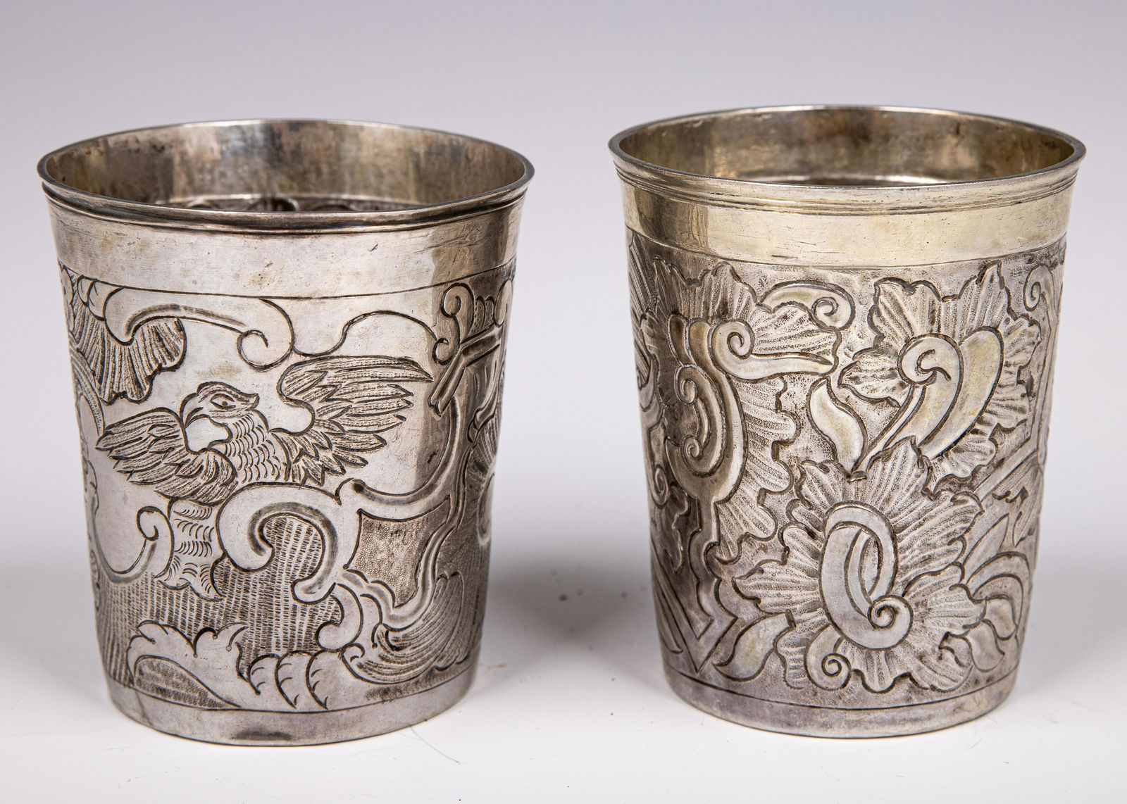 TWO SILVER BEAKERS (1 of 1)