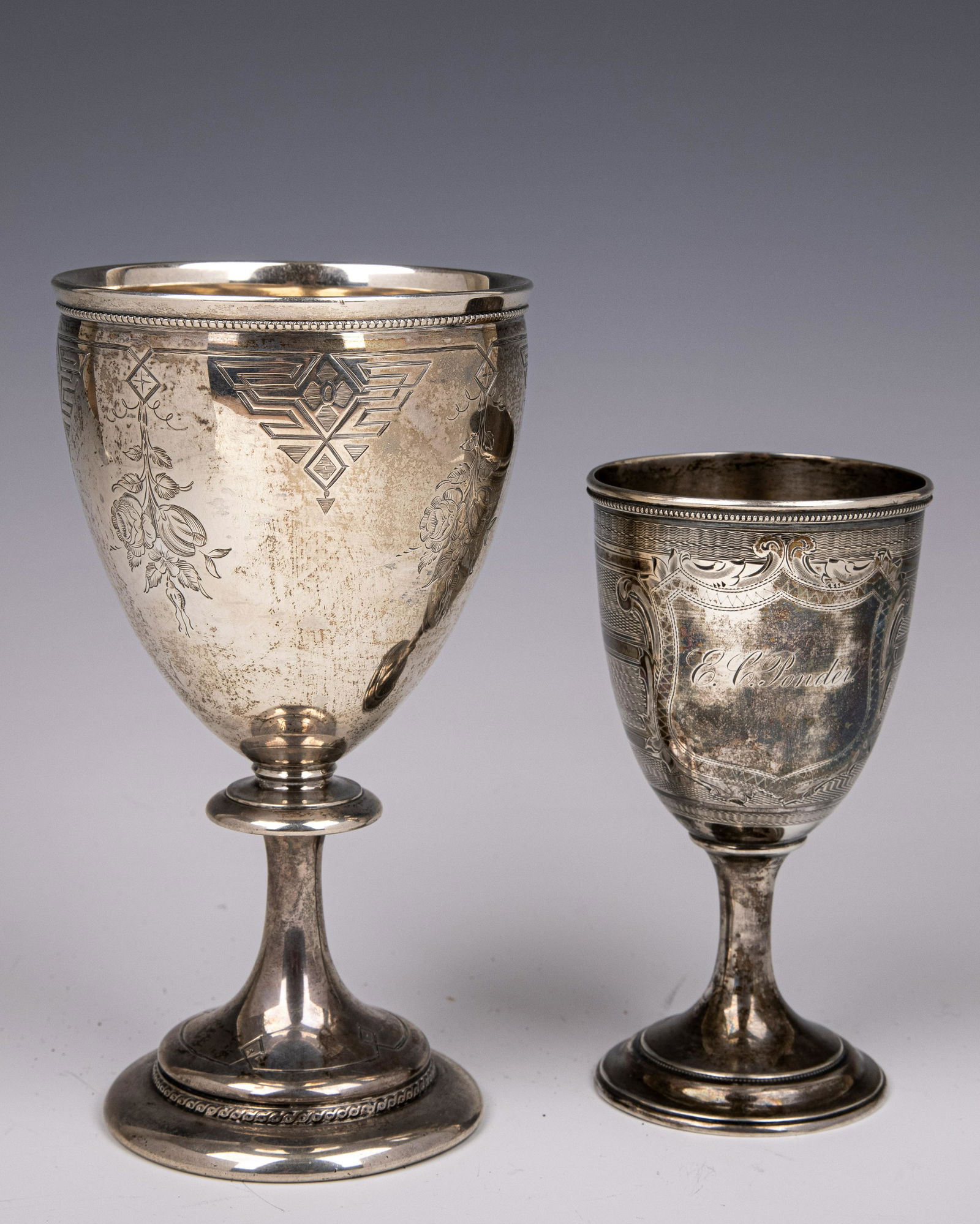 TWO COIN SILVER GOBLETS (1 of 1)
