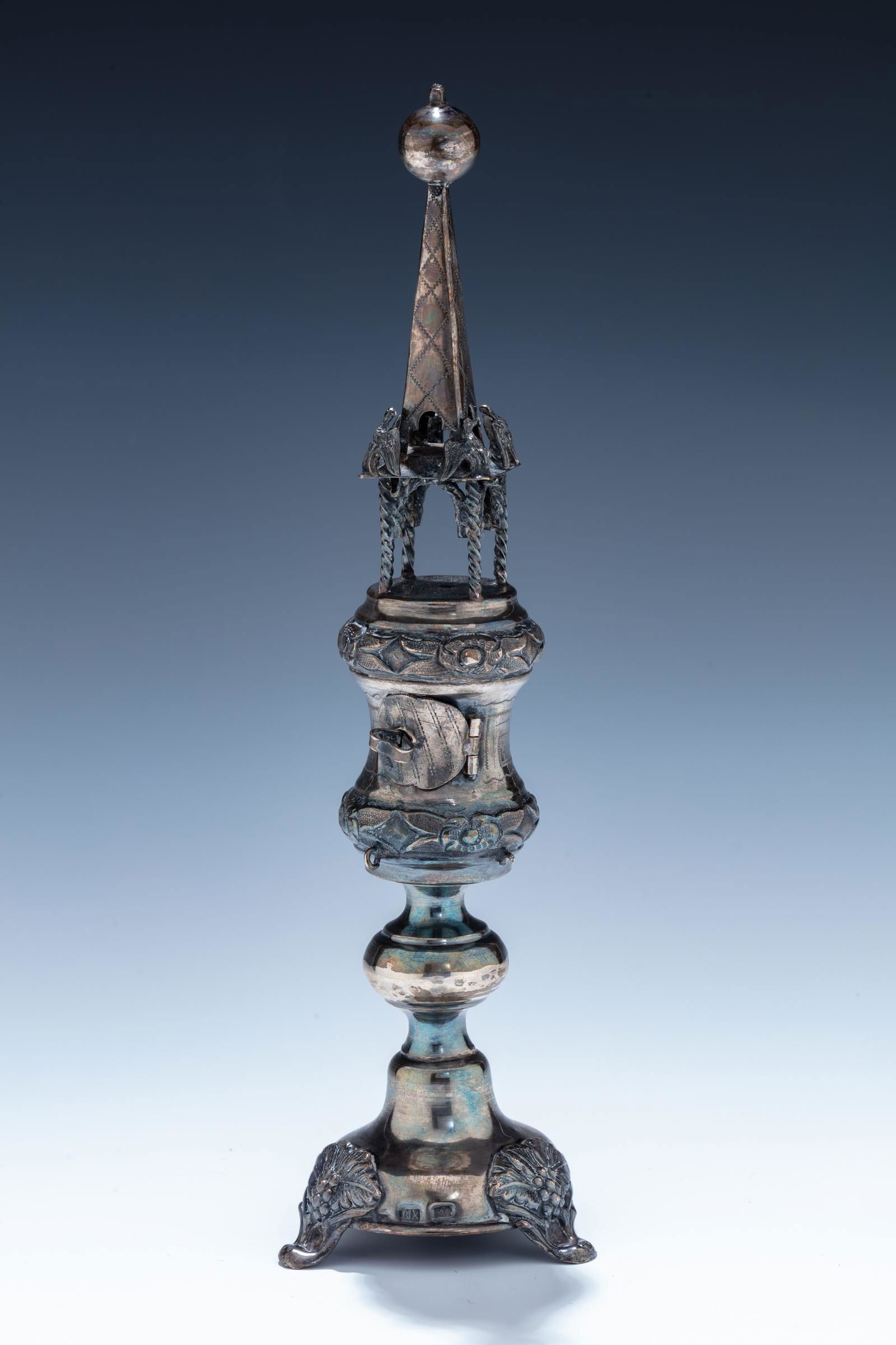 A SILVER SPICE CONTAINER.  Poland, c. 1880.  On a (1 of 1)