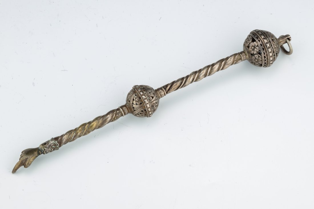 AN EARLY SILVER TORAH POINTER.  Poland, 1804.  Composed (1 of 1)