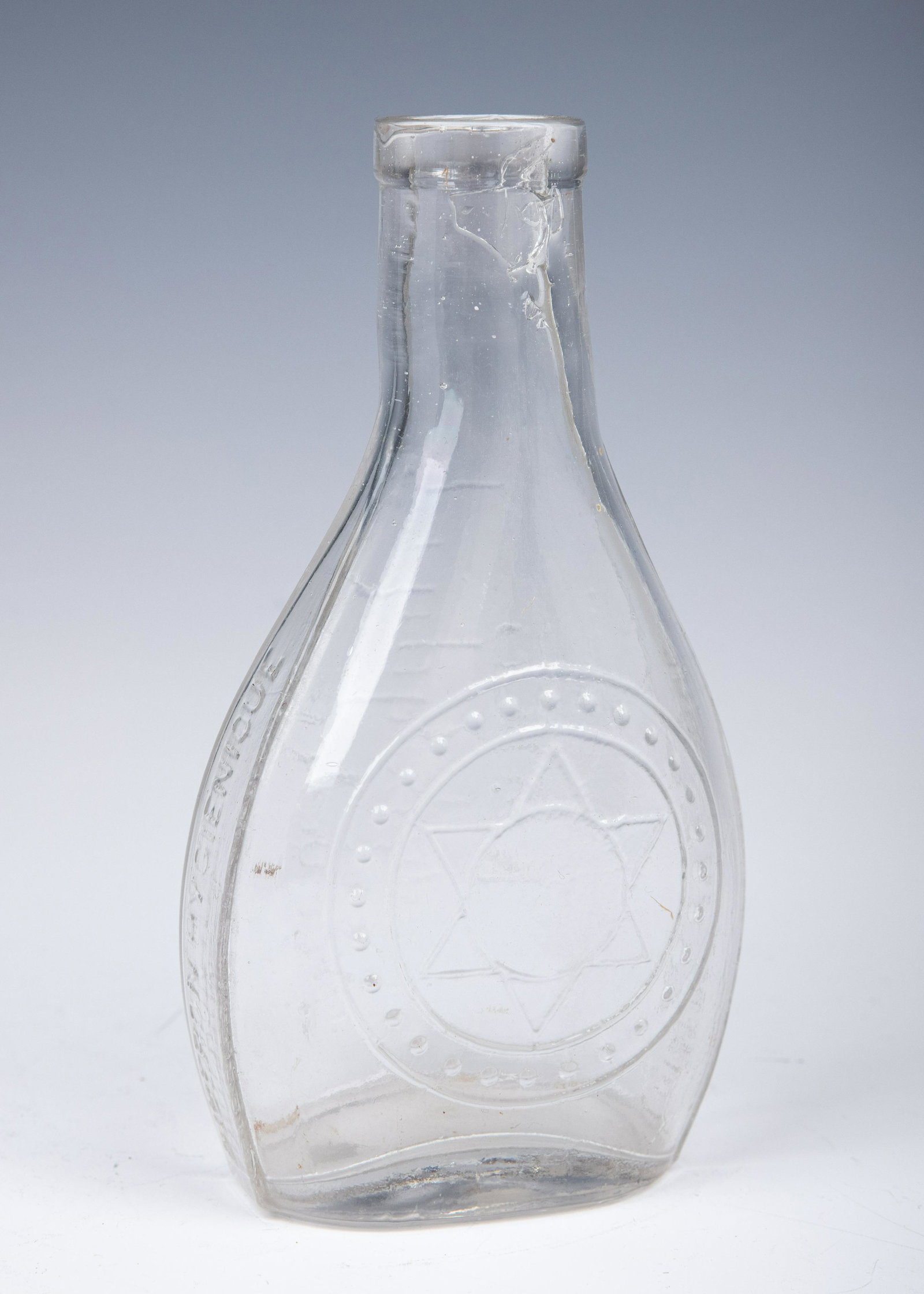 A GLASS FLASK SHAPED JEWISH BOTTLE (1 of 1)