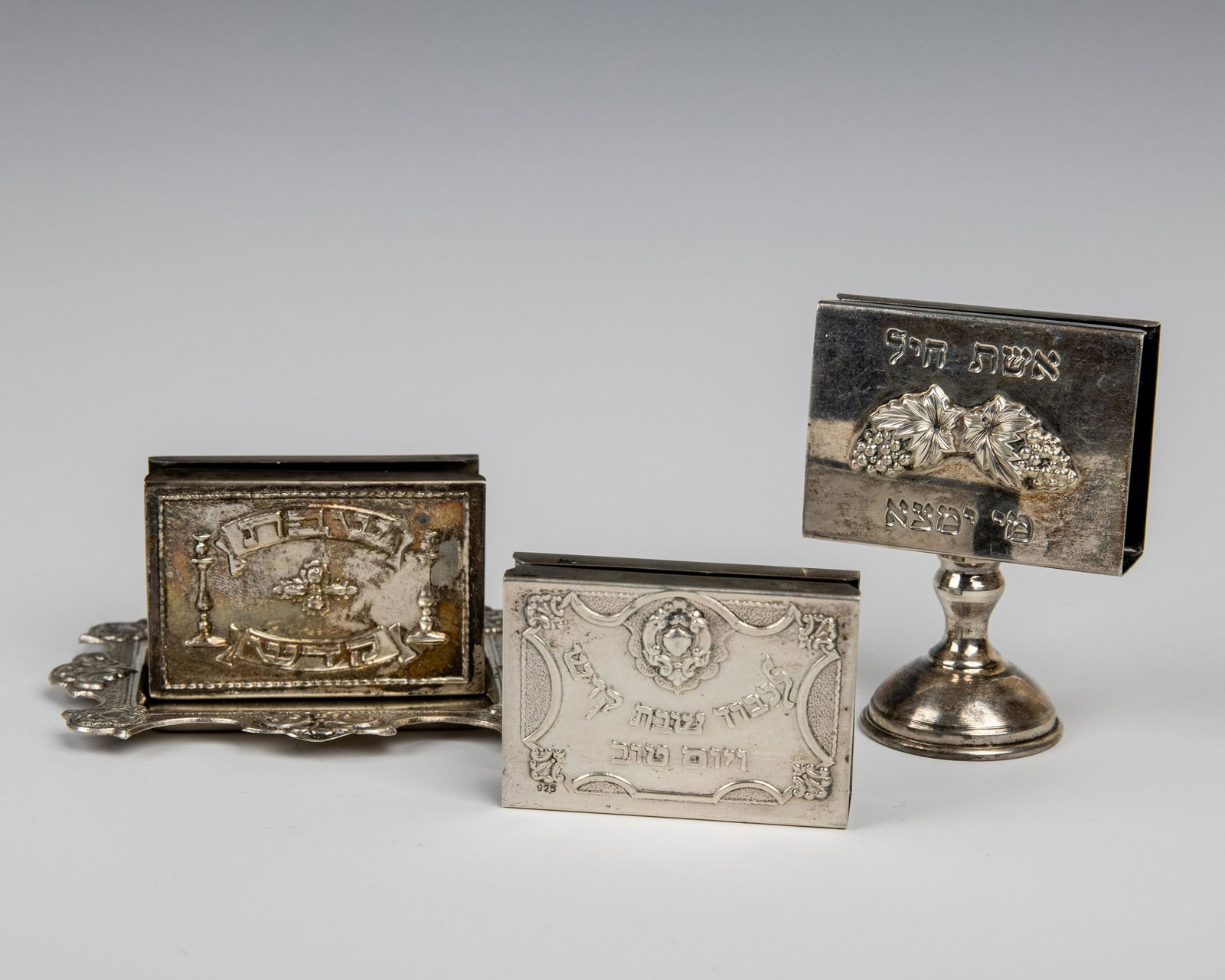 THREE STERLING SILVER MATCHBOX COVERS (1 of 1)