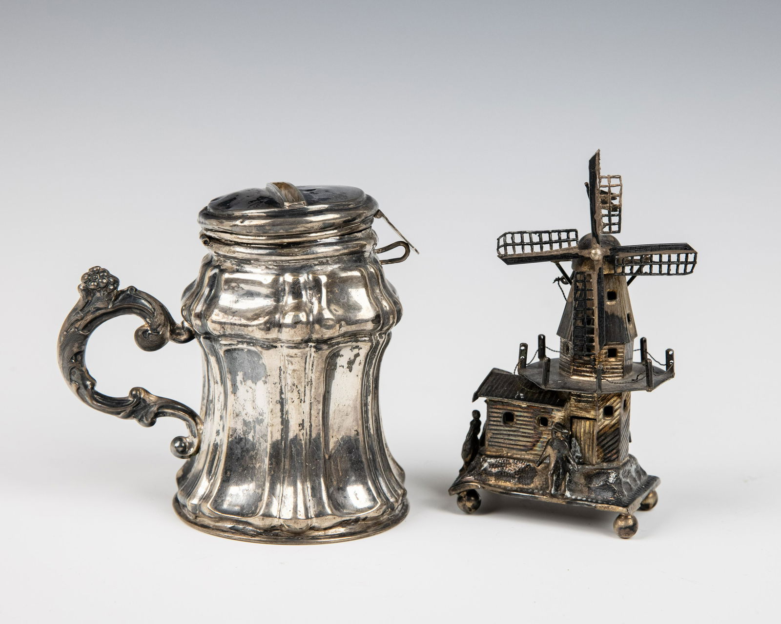 A SILVER WINDMILL AND A COIN BANK (1 of 1)