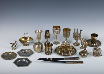 A GROUP OF STERLING SILVER JUDAICA