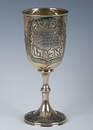 A MONUMENTAL STERLING SILVER CUP OF ELIJAH