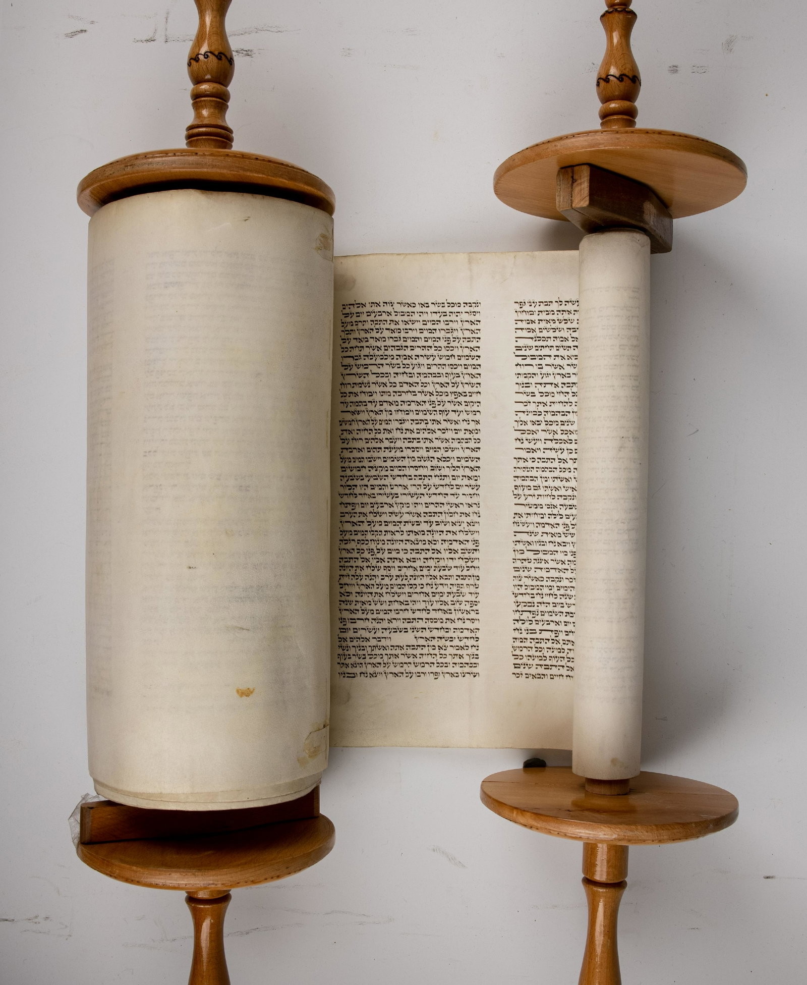 A SMALL SEFER TORAH. Poland or surrounding areas, c. 1900. On natural klaf. Ashkenaz Bais Yosef (1 of 9)