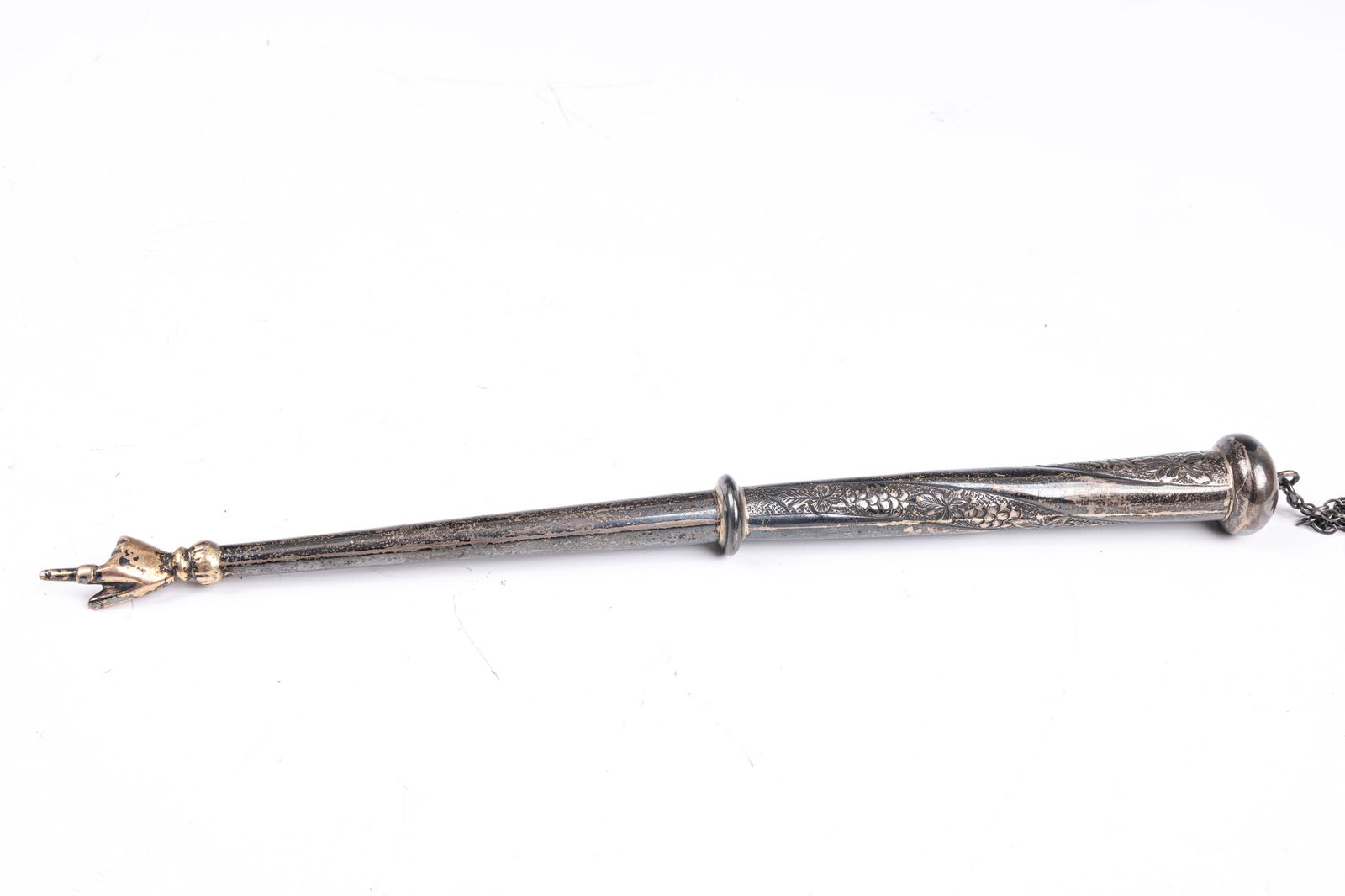 A LARGE STERLING SILVER TORAH POINTER (1 of 1)