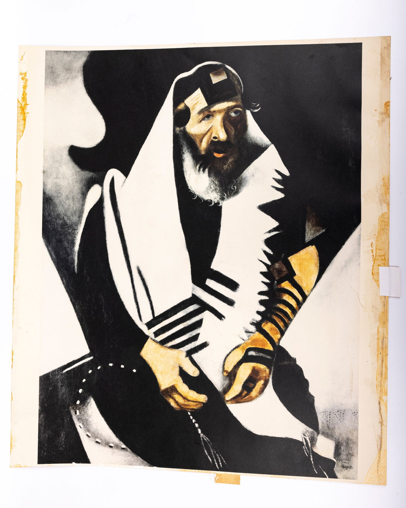 A LARGE CHAGALL PRINT OF THE FAMOUS MARC CHAGALL PAINTING. The praying Jew. The original painting (1 of 1)