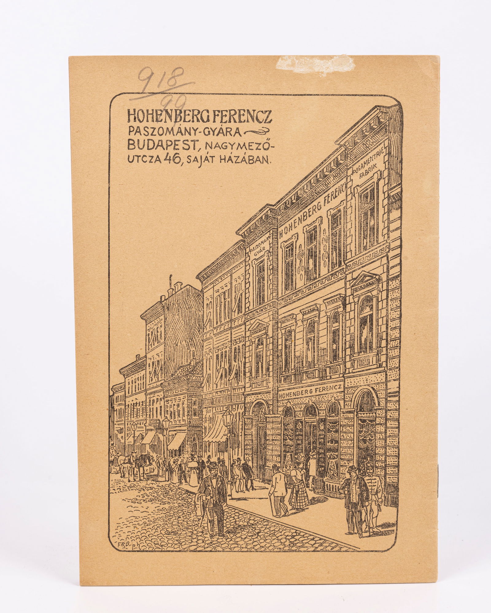 HOHENBERG FERENCZ CATALOG OF 1899 (1 of 1)