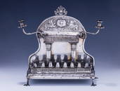 A RARE AND MAGNIFICENT HANUKKAH LAMP. 