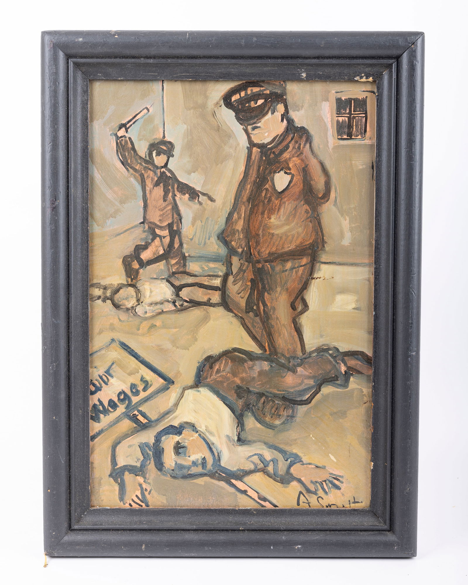 AMERICAN SCHOOL. C. 1945. Oil on board (1 of 2)