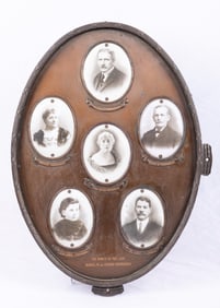 A VERY RARE COPPER AND PORCELAIN FAMILY PORTRAIT COLLECTION OF THE FAMILY OF SAMUEL AND ESTHER