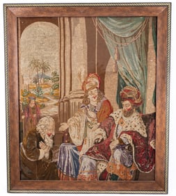 AN EARLY BIBLICAL TAPESTRY. Probably Belgian, c. 1800. Exceptionally large with the story of Joseph