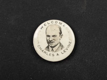 A SMALL PIN CELEBRATING CHARLES A LEVINE. American, c. 1930. Charles Albert Levine was the first