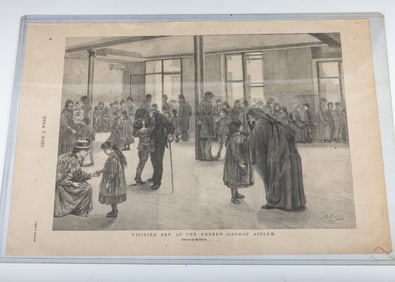 A PRINT OF THE HEBREW ORPHANS ASYLUM. New York, 1893. Depicting visiting day. 16?? x 10??.