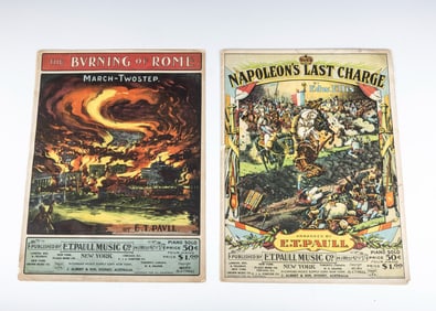 SHEET MUSIC FOR NAPOLEON'S LAST CHARGE AND THE BURNING OF ROME. New York, 1900.