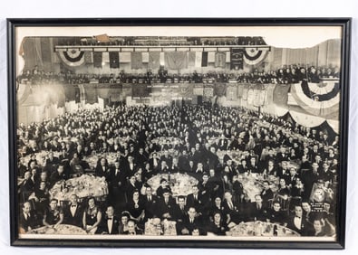 A VERY LARGE GROUP PHOTO OF THE 50TH ANNIVERSARY DINNER OF THE UNITED HEBREW TRADES. New York, c.