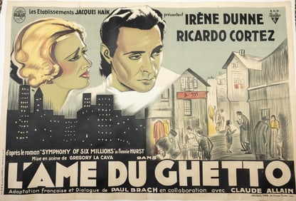 A FRENCH FILM POSTER FOR THE SYMPHONY OF SIX MILLION L’AME DU GHETTO. Paris, 1932. Laid down on