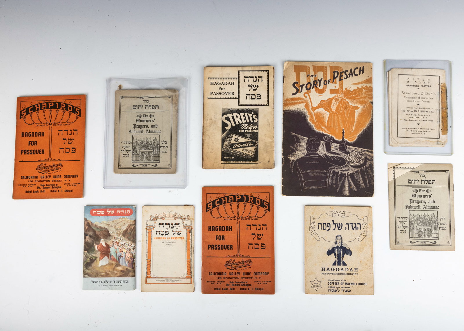 A GROUP OF TEN HAGGADAHS. United States, Includes early 20th century Haggadahs.: A GROUP OF TEN HAGGADAHS. United States, Includes early 20th century Haggadahs.