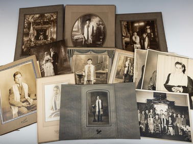 A  COLLECTION OF JUDAIC AND BAR MITZVAH PHOTOS. American, first half 20th century. Various poses and