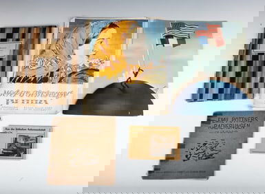 A GROUP OF POSTCARDS, BOOKS AND EPHEMERA. Including the photo set of Aus Der Judischen