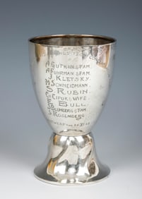 AN EXCEPTIONALLY RARE SILVER KIDDUSH GOBLET. Germany, early to mid 20th century. Engraved in