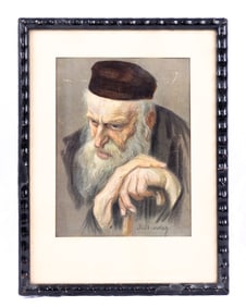 STANISLAW BENDER. 1882-1975. Watercolor on paper. Rabbi. 10?? x 8??.