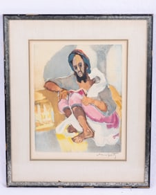 A SIGNED LITHOGRAPH BY MANE KATZ. Pencil Signed numbered 41/100. 16?? X 13??.