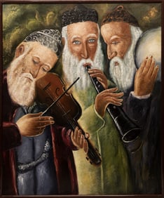 367. KLEZMORIM. Oil on canvas. 30" x 36".