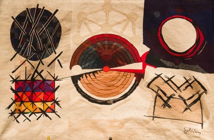 A LARGE KABBALISTIC TAPESTRY BY GEORGES GOLDSTEIN