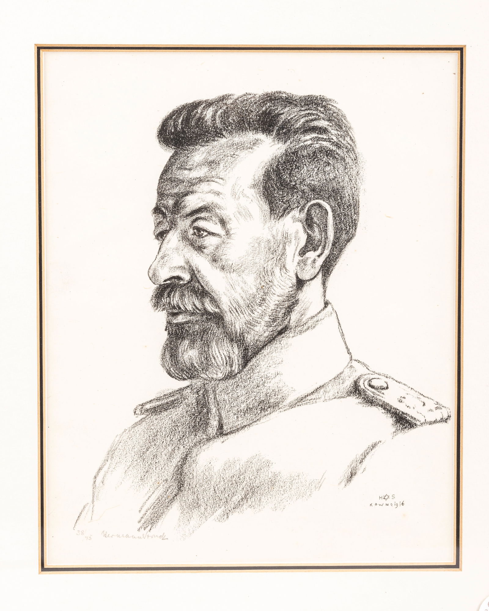 133. HERMANN STRUCK. Self portrait. Lithograph. Signed and numbered by the artist. Struck is (1 of 1)
