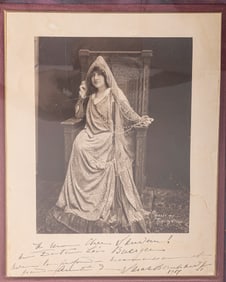 AN AUTOGRAPHED PHOTOGRAPH OF SARAH BERNHARDT (October 22, 1844 - March 26, 1923). Early