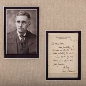 A HANDWRITTEN AND SIGNED LETTER FROM LOUIS BRANDEIS (November 13, 1856 - October 5, 1941).