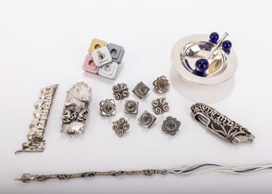A GROUP OF STERLING AND OTHER JUDAICA