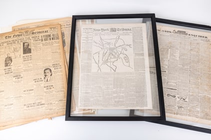 A GROUP OF 19TH CENTURY AND 20TH CENTURY HISTORIC NEWSPAPERS.