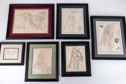 A COLLECTION OF SEVEN FRAMED MAPS OF PALESTINE. 18th and 19th centuries. Including The Forty Year