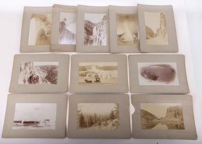 A GROUP EARLY PHOTOGRAVURES OF YELLOWSTONE NATIONAL PARK. Each one depicts a different site of