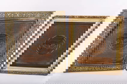 TWO COPPER PLAQUES BY SAMUEL H. BLACK OF THE DECLARATION OF INDEPENDENCE. C. 1859. Black (active