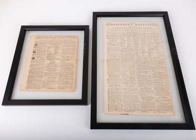 TWO EXCEPTIONALLY EARLY AMERICAN NEWSPAPERS. Including The Independent Gazetteer dated June 19, 1787