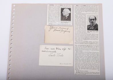 EMIL ZOLA AND ISRAEL ZANGWILL. Zola wrote on his calling card â€?With My Best Good