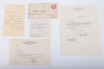 A GROUP OF THREE SIGNED LETTERS BY JEWS IN THE SUPREME COURT Including a letter from supreme court