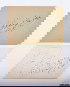 TWO AUTOGRAPHED CARDS BY MAGICIAN HARRY BLACKSTONE SR. The first is a plain autograph on a card, the (1 of 1)
