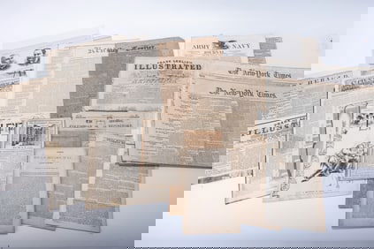 A COLLECTION OF EARLY AMERICAN NEWSPAPERS. Including Frank Leslie's Illustrated Newspaper New York,