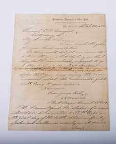 A LETTER FROM CIVIL WAR GENERAL OTIS HOWARD TO GENERAL CRAWFORD IN GETTYSBURG. Dated March 24, 1882.