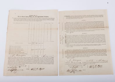 CONFEDERATE JUDAICA DOCUMENT. Richmond, Virginia, September 11, 1863. Titled Tax on Naval Stores,