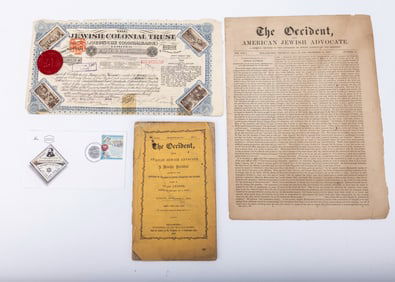 A CERTIFICATE FROM THE JEWISH COLONIAL TRUST. Basel, c. 1907.